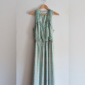 Max Studio Mint Green Printed Sleeveless Maxi Dress